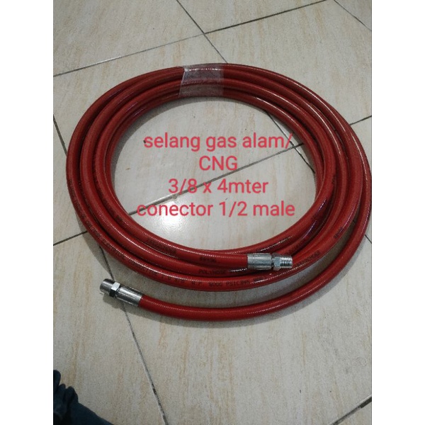 selang Gas alam/ CNG 3/8 x 4 mter conector 1/2 male