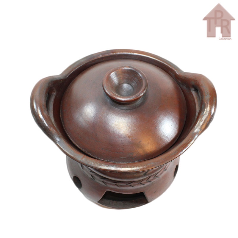 Gerabah - Set Wajan Tanah Liat Natural D20 + Tungku S Food Grade