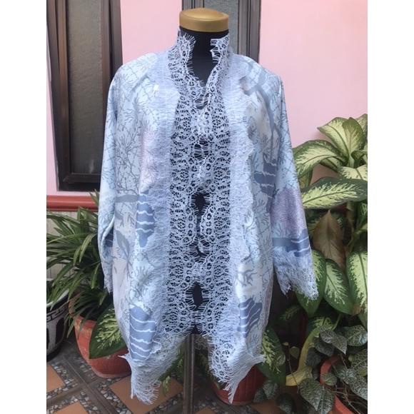 Miliki outer viscose Lace - Nagita Lace outer - outer batik Lace -outer Lace babyblue-outer Lace ..