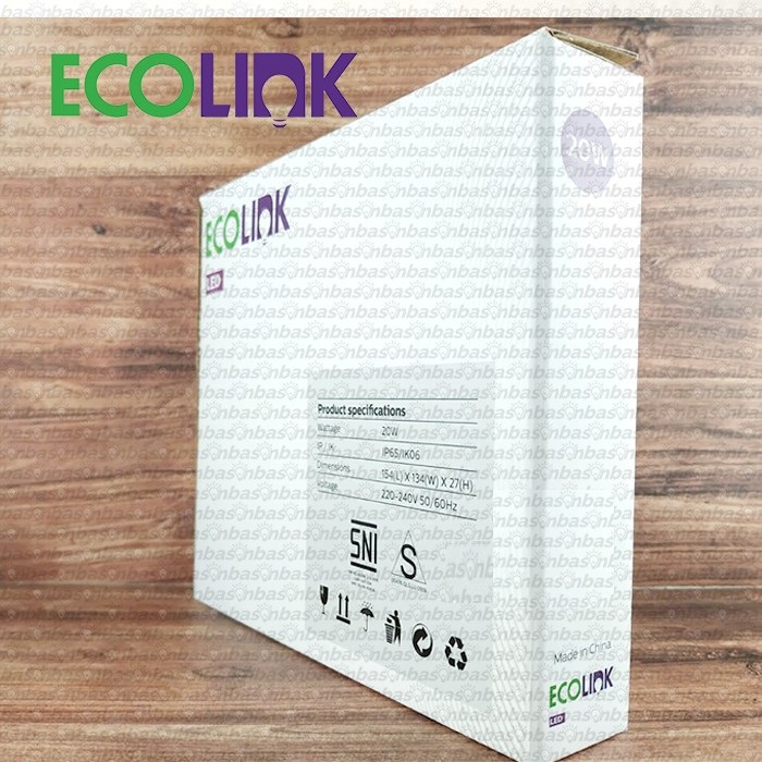 ECOLINK FL007 Lampu Tembak 20W Sorot LED 20Watt Baleho 20 Watt Floodlight