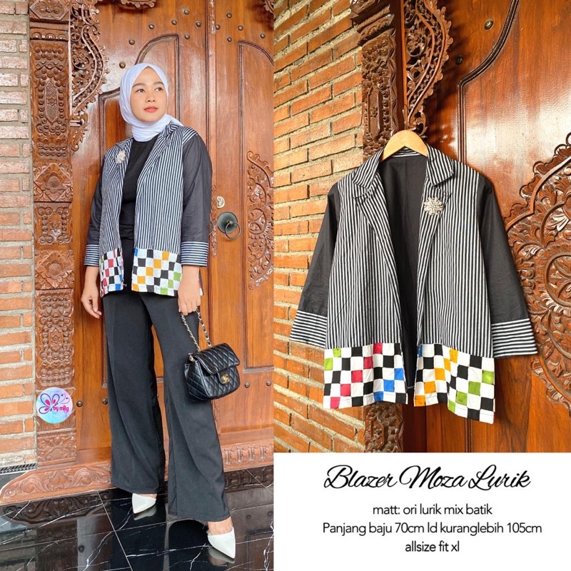 BLEZER MOZA BAYTIK LURIK BLEZER LURIK KEKINIAN BLEZER BATIK MODERN OUTER