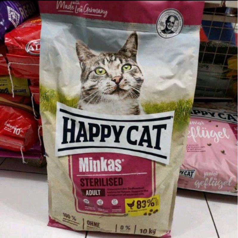 happy cat minkas sterilised 10kg (Ekspedisi) makanan kucing dewasa steril