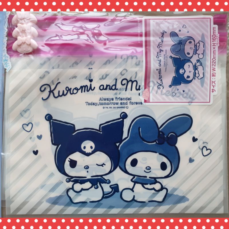 

slider bag file case paper holder sanrio kuromi my melody