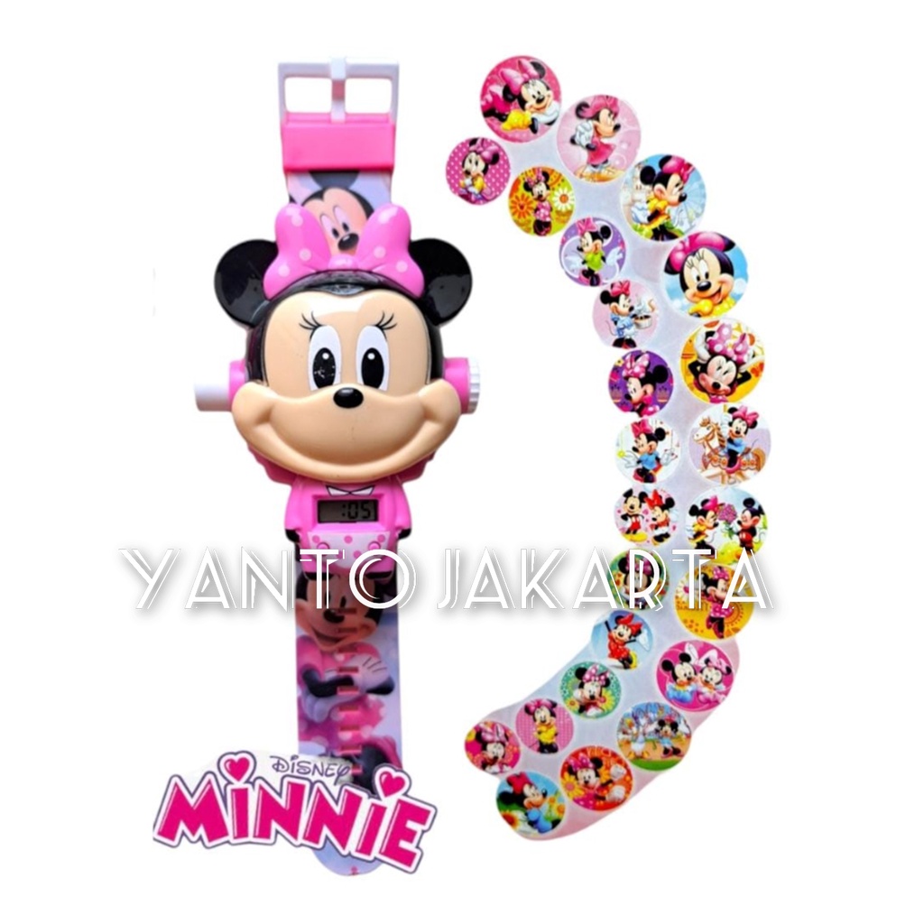 JAM TANGAN ANAK PEREMPUAN KARAKTER MINNIE PROYEKTOR