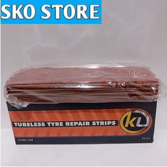 1box (isi 5lbr=25bj) KLO Strips Refill Karet ban tubles/karet tambal ban tubles/cacing ban tubles  panjang 20 cm