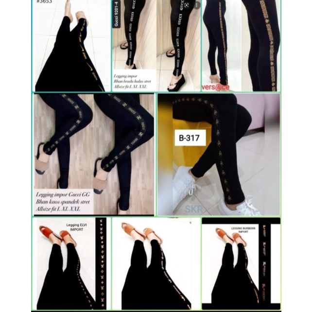 NEE LEGGING LIST COKLAT IMPORT / LEGGING IMPORT MURAH / LEGGING MURAH