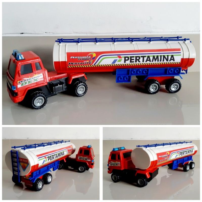 mainan mobil truk tanki panjang - miniatur mobilan tangki anak laki cowok