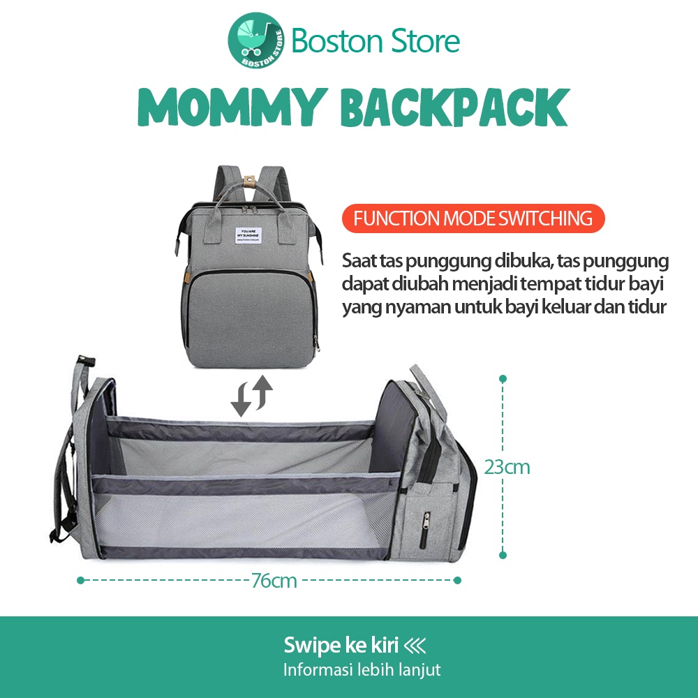 Bostonstore Tas ranjang lipat bayi portable Travel Bed box tidur Baby Multifungsi / Tas Ransel perlengkapan Bayi / Tas Ransel perlengkapan Bayi Travelling / Tas Ransel perlengkapan Bayi Multifungsi / Tas Ransel perlengkapan Travelling