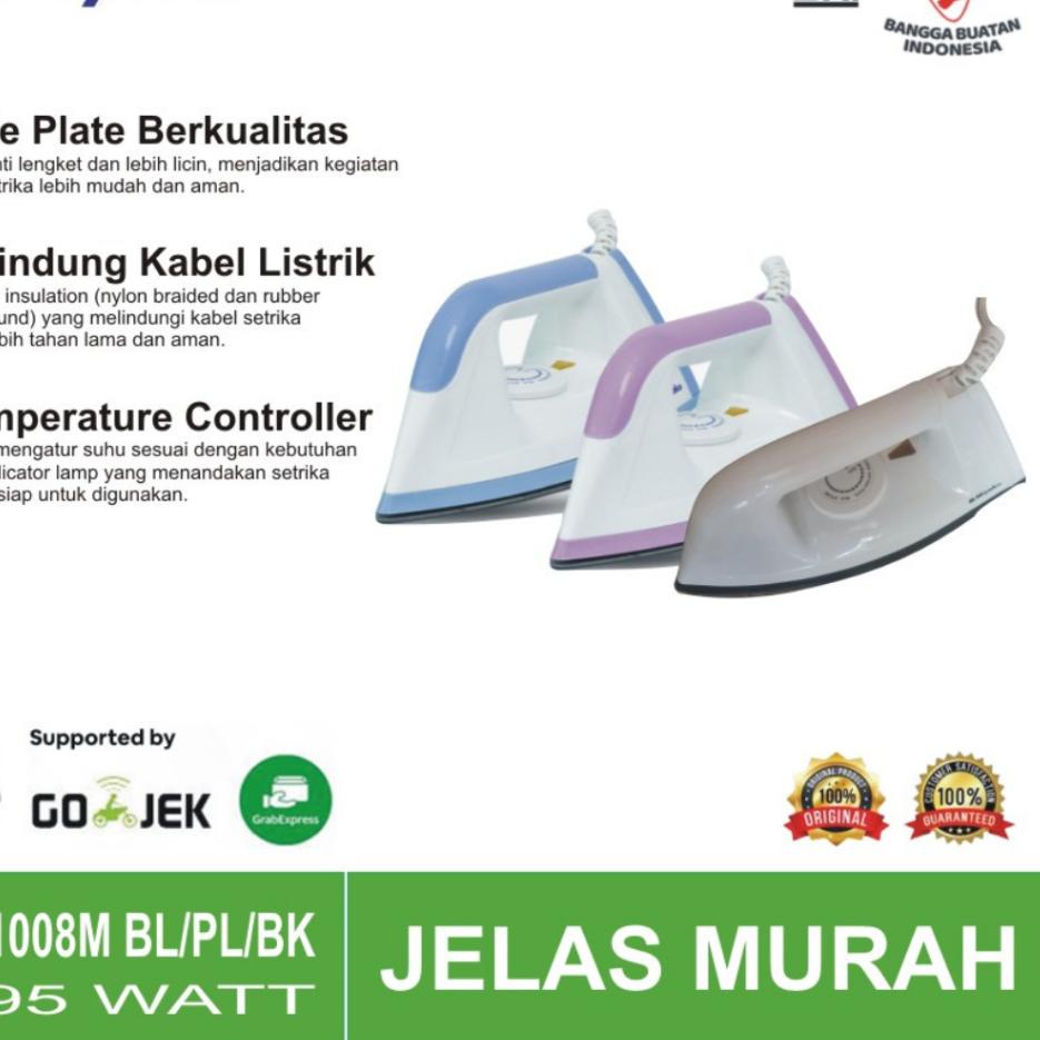 Best Style Miyako EI 1008 M Setrika Listrik 395 Watt - Ungu/Biru/Hitam - Original Garansi Resmi EI-1