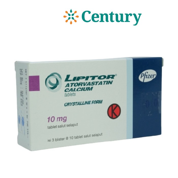 LIPITOR 10MG 1 BLISTER @ 10 TABLET SALUT SELAPUT