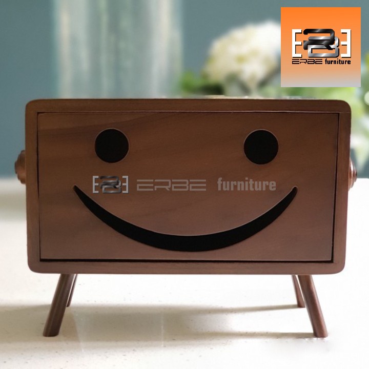 kotak tempat tisu smile kayu jati