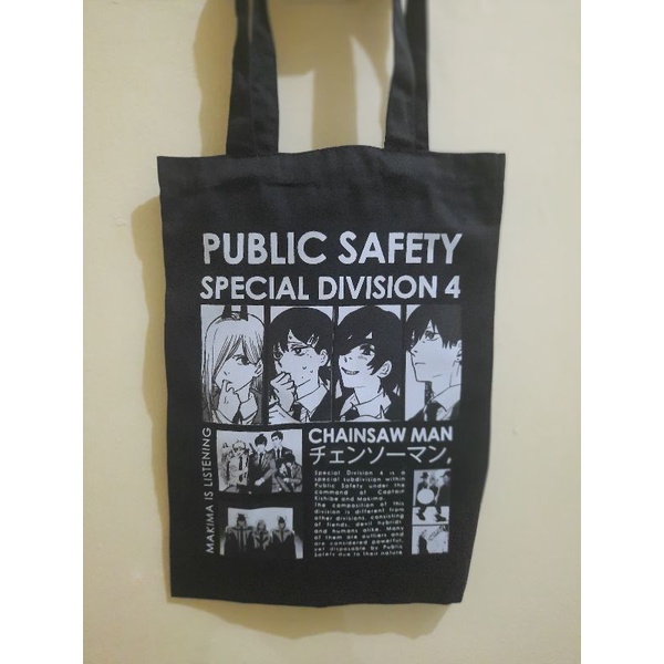 TOTE BAG HITAM - CHAINSAW MAN