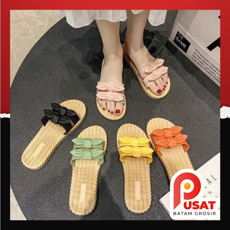 PUSAT BATAM GROSIR - S1011 Sandal Dua Pita / Sandal Model Dua Garis Pita / Sandal Slop Cewek / Sanda