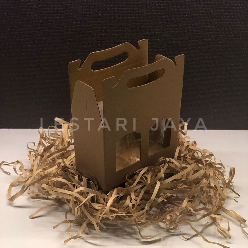 Box E-Flute Gable Box/Box Jinjing 19x10x14 cm Muat 2 Toples Tabung untuk box kue kering, Hampers dll