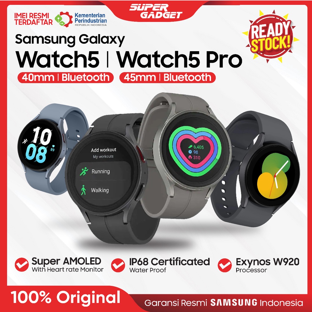 Samsung Galaxy Watch 5 Pro 40mm 44mm 45mm Smartwatch Jam Pintar Bluetooth Original