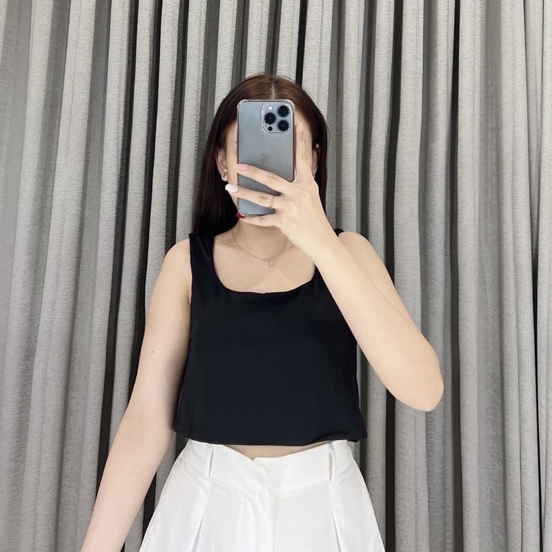 Rib Tanktop Crop Top / baju wanita korea / crop top korea / TANKTOP CROP TOP