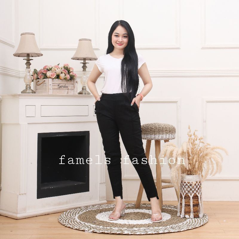 CELANA PANJANG WANITA KANTOR BAHAN KATUN TWILL COMBED PREMIUM//BAGGYPANTS WANITA TWILL PREMIUM