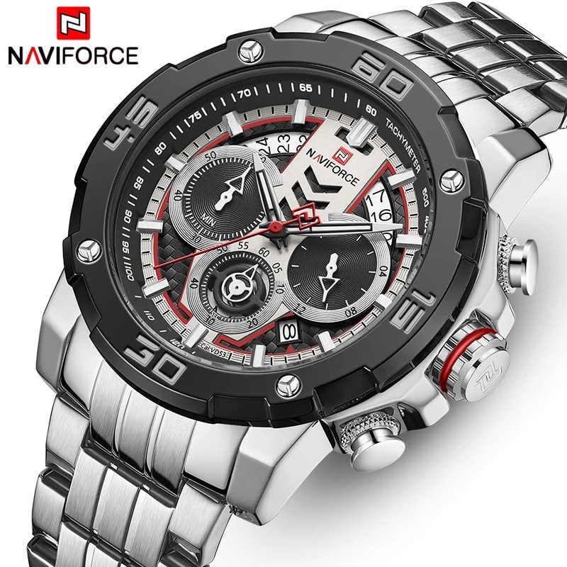 Jam Tangan Pria Naviforce 9175 Original Rantai