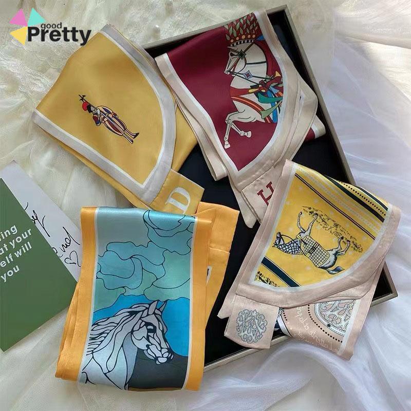 Syal kecil silk kecil bertepi lebar-mencocokkan semua-pertandingan fashion tipis wanita - PD