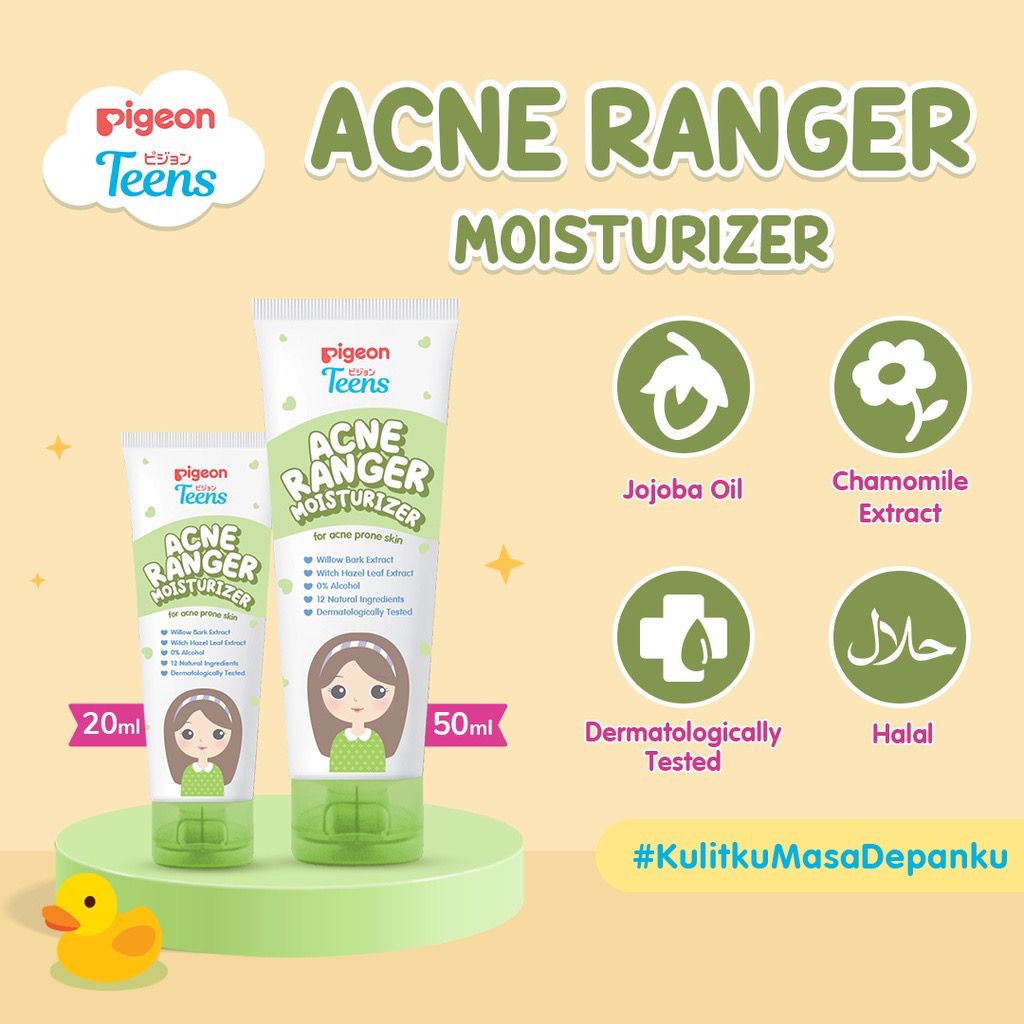 BPOM Pigeon Teens Acne Ranger Moisturizer 20g 50g Krim Cream Totol Jerawat