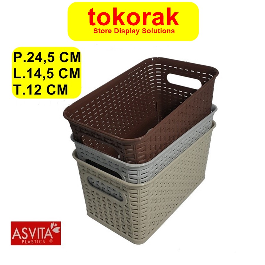 ASVITA KERANJANG MANHATTAN BK282 STORAGE BASKET KERANJANG PLASTIK SEGI