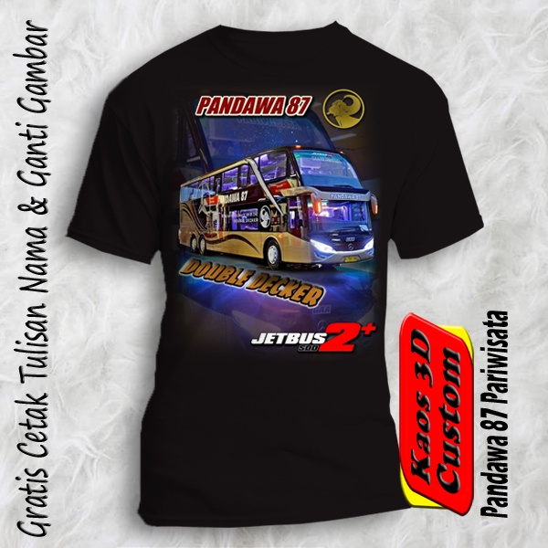 Kaos Bus Mania Pandawa 87 Pariwisata Doubel Decker