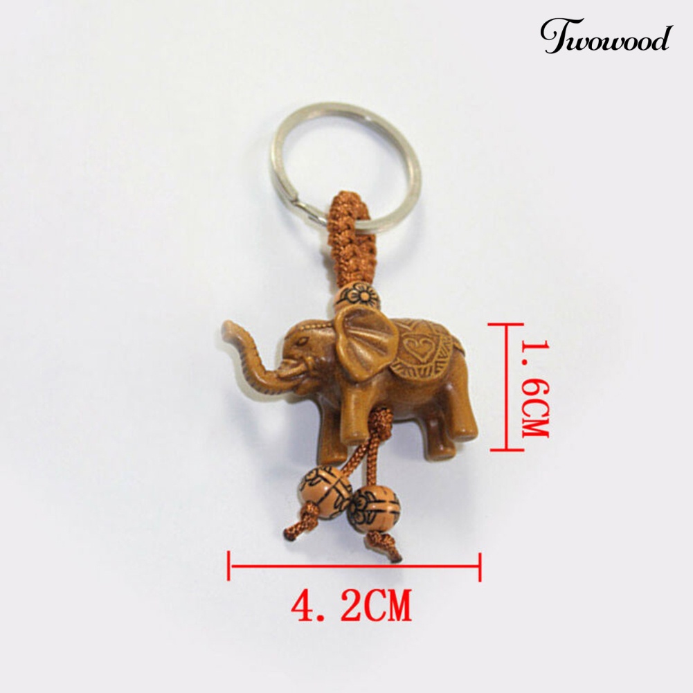 Twowood Lucky Elephant Resin Pendant Keychain Gantungan Kunci Mobil Tempat Tas Dompet Dekorasi Hadiah