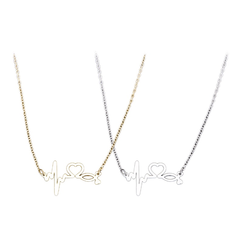 Heartbeat Gold Kalung Wanita Cinta Hati Kalung Anti Karat