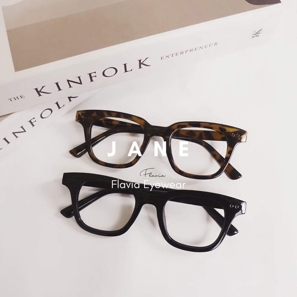 Flavia Eyewear - Kacamata Jane Square Acetat(custom minus, photochromic, blueray, bluechromic dan photobrown)