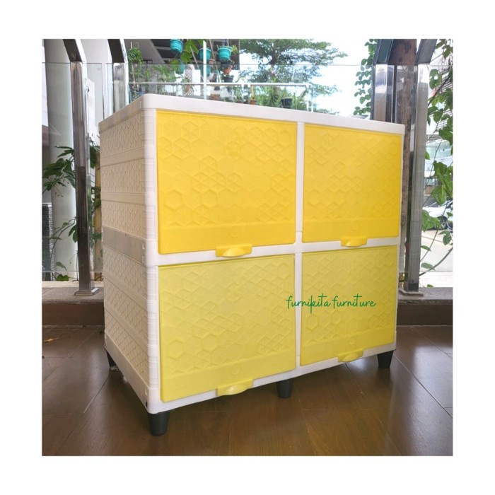 LEMARI PLASTIK CLUB DOUBLE FLIP SUSUN 2 / MEJA TV PLASTIK / RAK BUKU