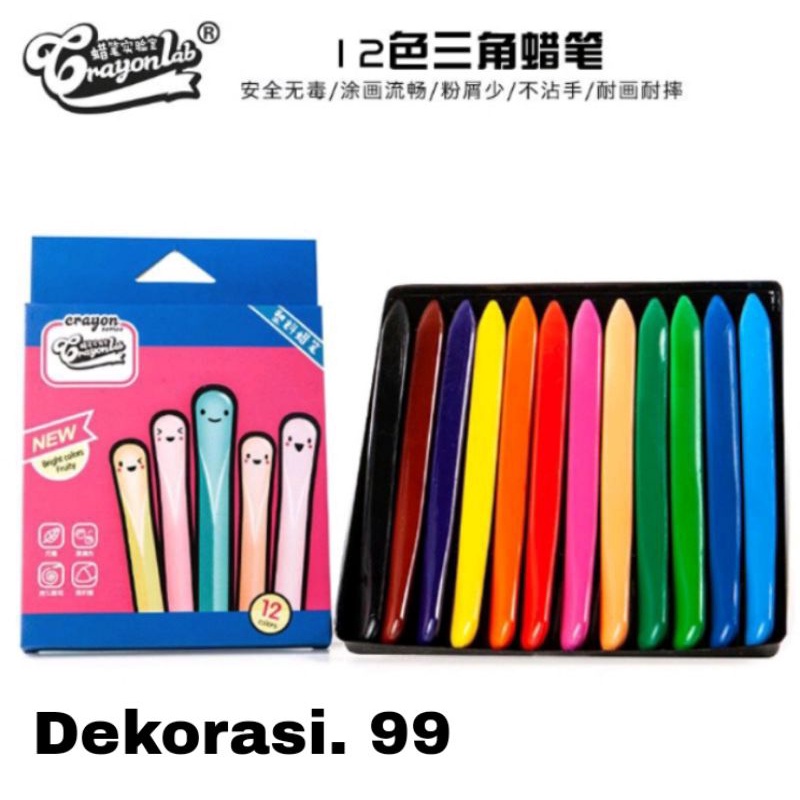 

Crayon Warna Anti Patah HIGH QUALITY (isi 12) Crayon Triangular Crayon Lab Triangle Crayon