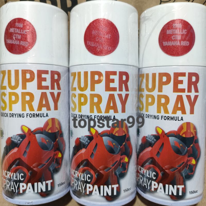 Zuper Pilox Pilok Cat Semprot Warna Metalic CTM Yamaha Red Merah Metalik 1108 150cc Spray Paint
