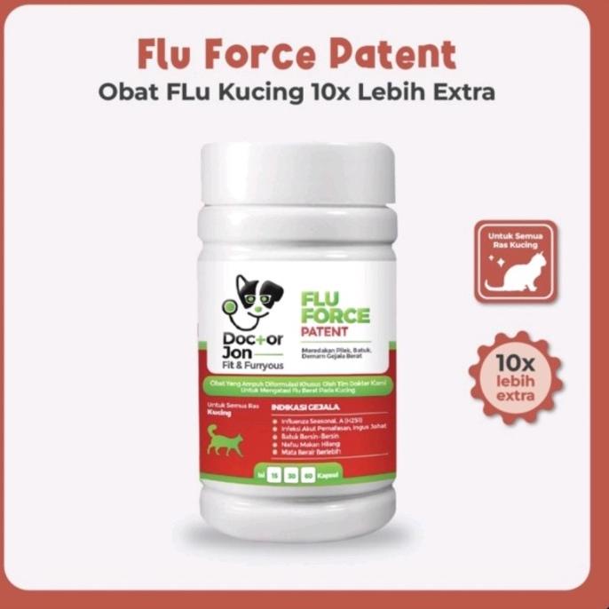 Doctor Jon Flu Force Merah Patent Formula Obat Batuk & Flu Kucing caps