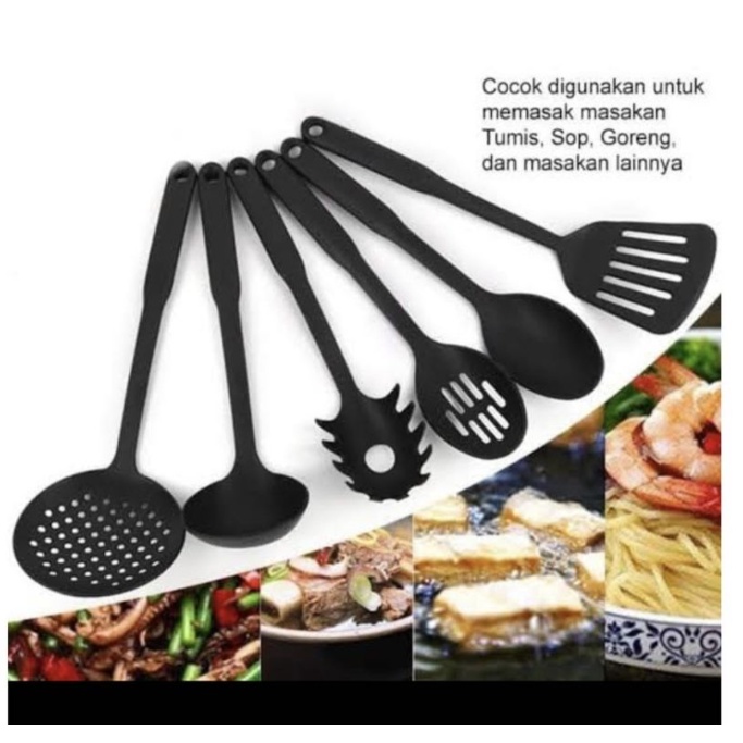 Spatula Set Tahan Panas Peralatan Masak Anti Lengket 6 In 1