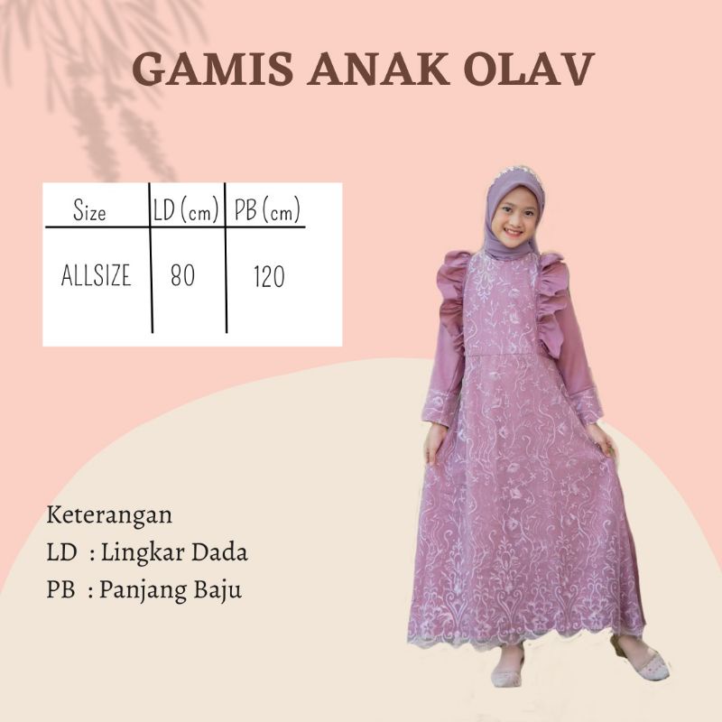 GAMIS ANAK PEREMPUAN REMAJA BRUKAT PESTA OLAV CANTIK 9-14 TAHUN