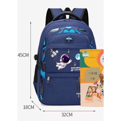 tas sekolah anak laki laki anak perempuan sd smp multifungsi ( astronot terbaru )