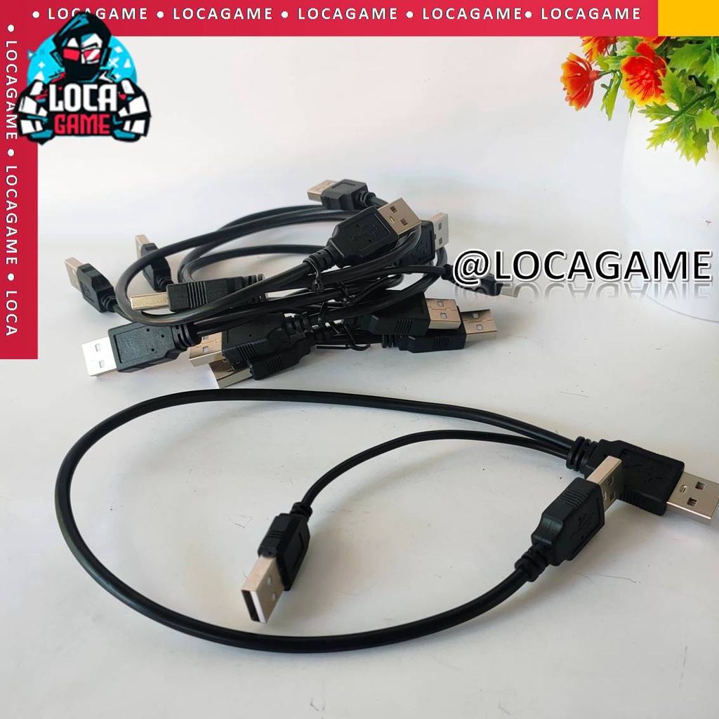 KABEL CABLE USB TO USB CABANG HITAM KWALITAS BAGUS (FOR HDD EKSTERNAL ,DLL)