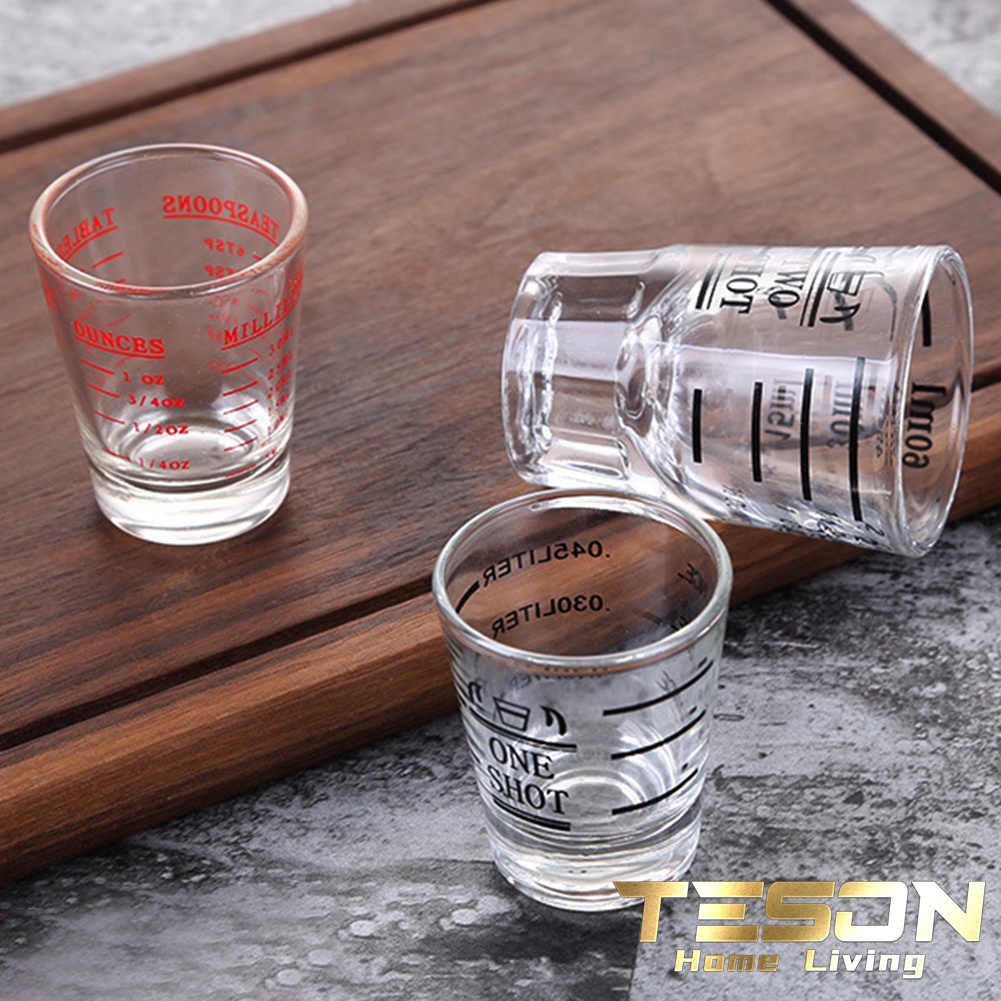 Gelas Ukur Takar Kopi Espresso Shot Glass Coffee One Double Sloki