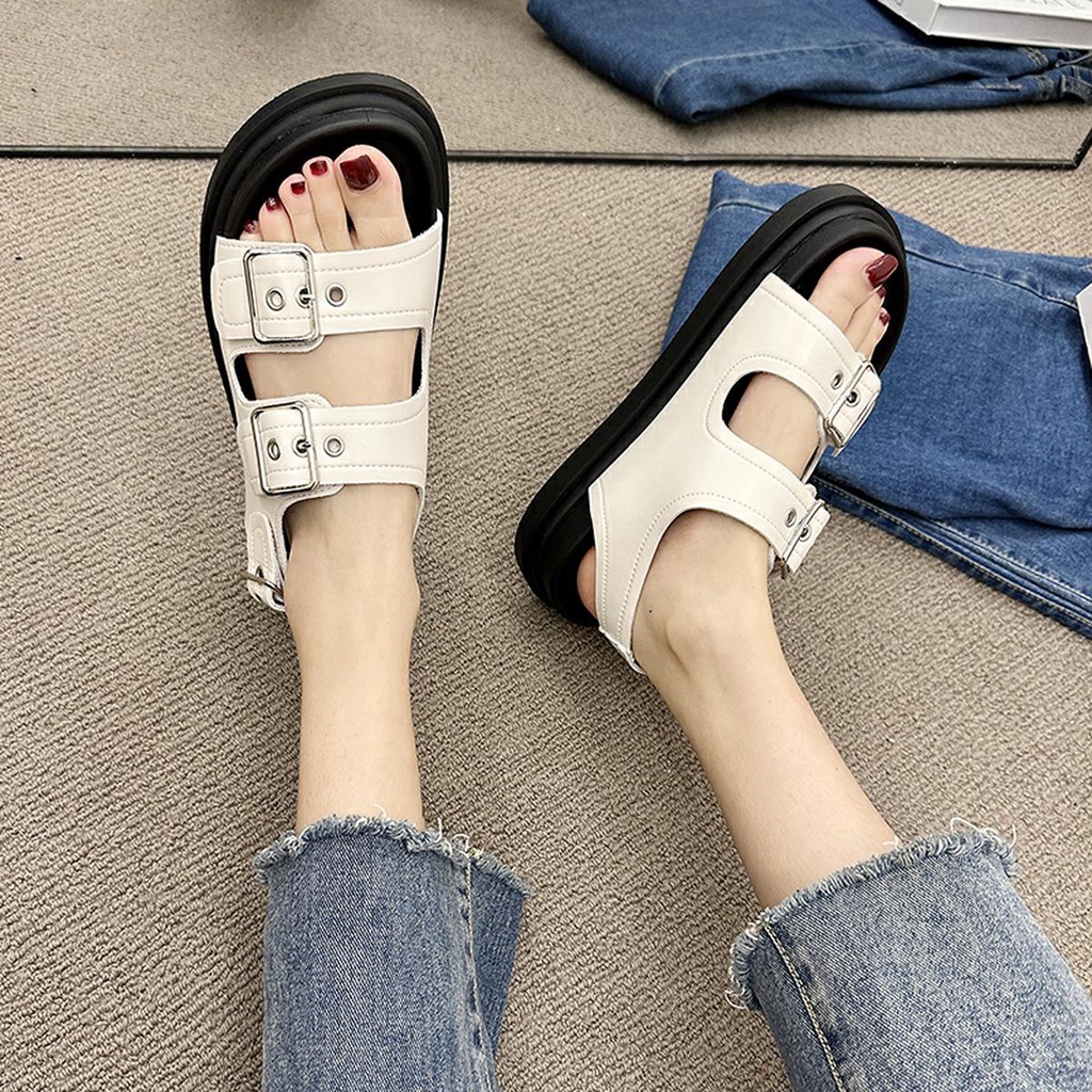 Sandal Slop Cewek Terbaru Trendy Fashion Modis Sepatu Sendal Wanita Kekinian Casual Paling Viral Import