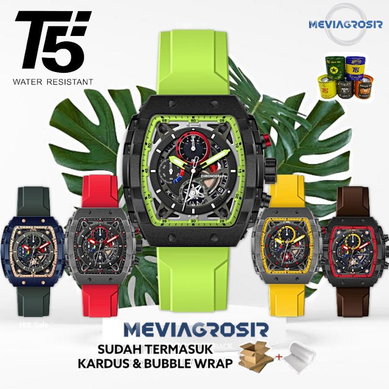 JAM TANGAN PRIA T5 H3905 H3905G 3905 ORIGINAL CHRONOGRAPH AKTIF MODE STOPWATCH TAHAN AIR 3 ATM 30m F