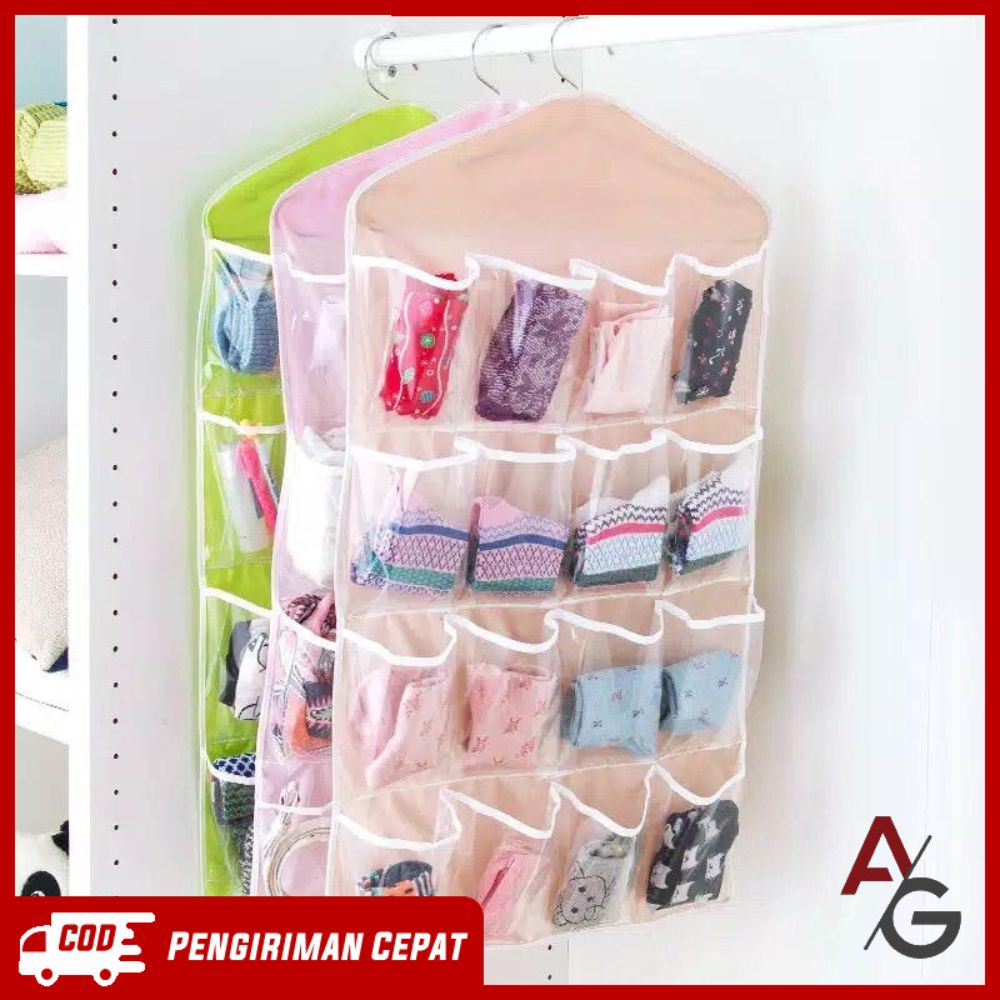 Jual Pouch Hanging Organizer Sekat Korean Underwear Pouch Rak