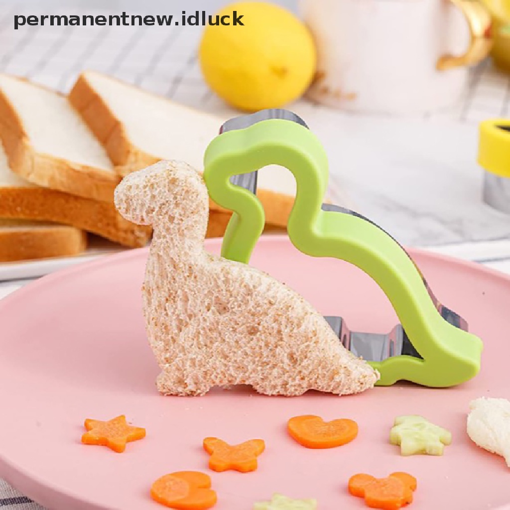 [luckypermanentnew] Pemotong Buah Untuk Makanan Anak Cookie Sandwich Mold Maker Dengan Bentuk Cetakan Roti Sayur Set Dapur Bento Tools [ID]