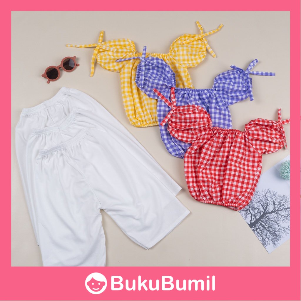 BUBU - KOREAN STYLE SET ANAK Ansan / SET TARTAN CELANA PANJANG / Setelan Celana Panjang / baju anak 