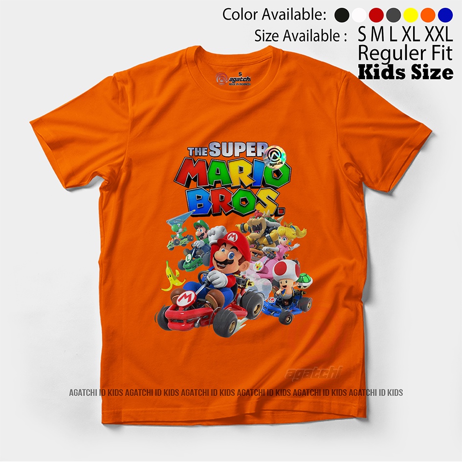 Baju Kaos Atasan Anak Laki - Laki Motif The Super Mario Bross