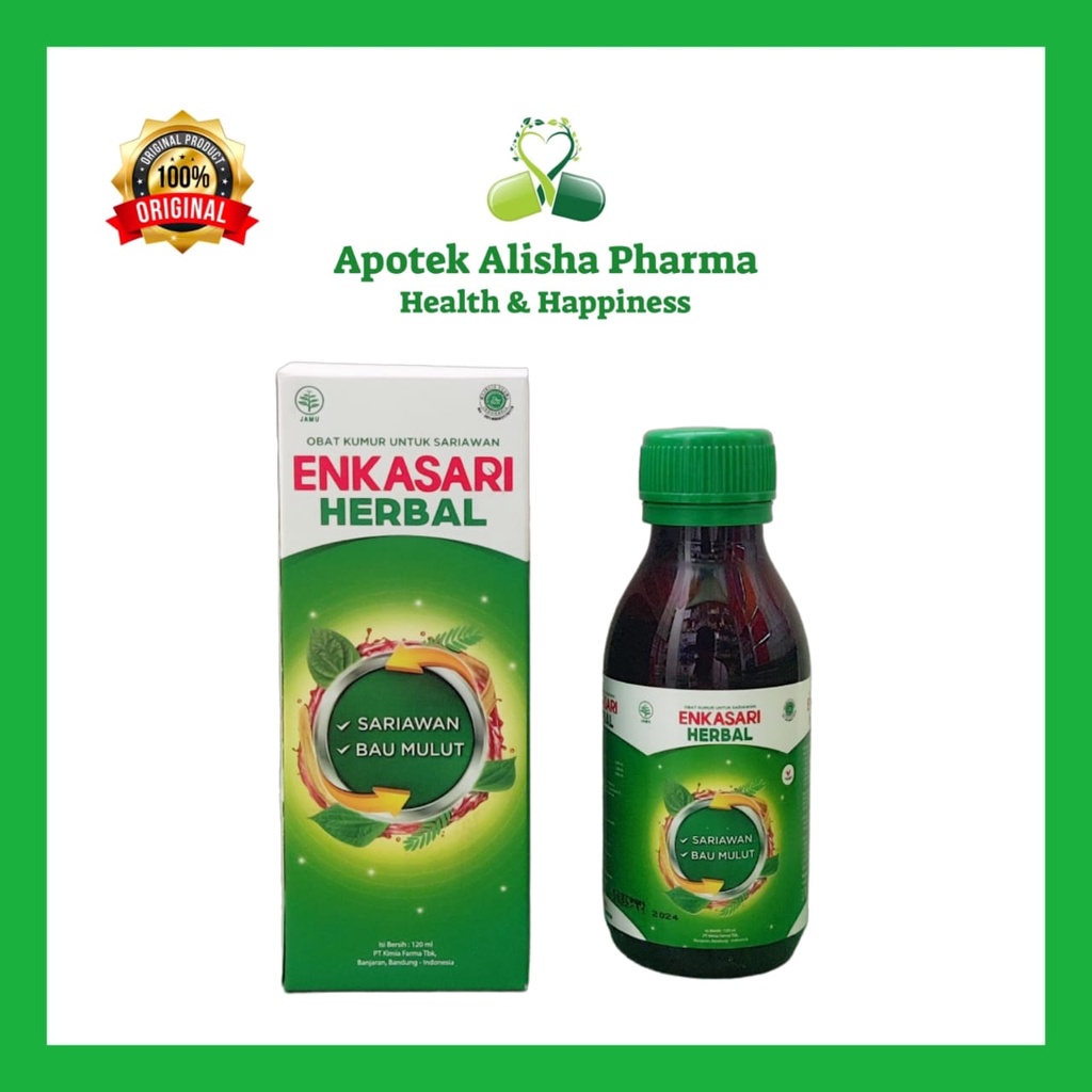 ENKASARI HERBAL GARGLE 120ml-Enkasari Herbal Obat Kumur Untuk Sariawan/Sakit Tenggorokan/Bau Mulut/Nafas Tak Sedap