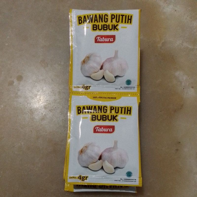 

Bawang putih bubuk Tabura renceng isi 12 pcs