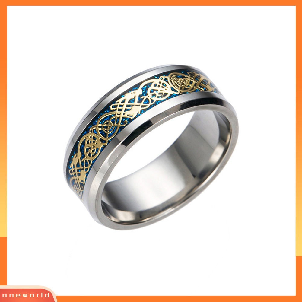 {oneworld} Bergaya Pria Baja Titanium Permukaan Halus Pernikahan Band Jari Cincin Perhiasan Hadiah