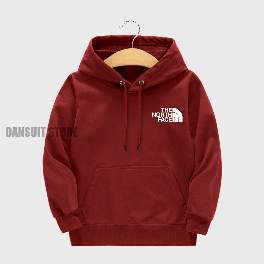 Sweater Hoodie Anak Laki-laki/Perempuan Usia 4-13 Tahun Hoodie Anak Motif Logo TNF TheNorthFace Bahan Tebal Premium