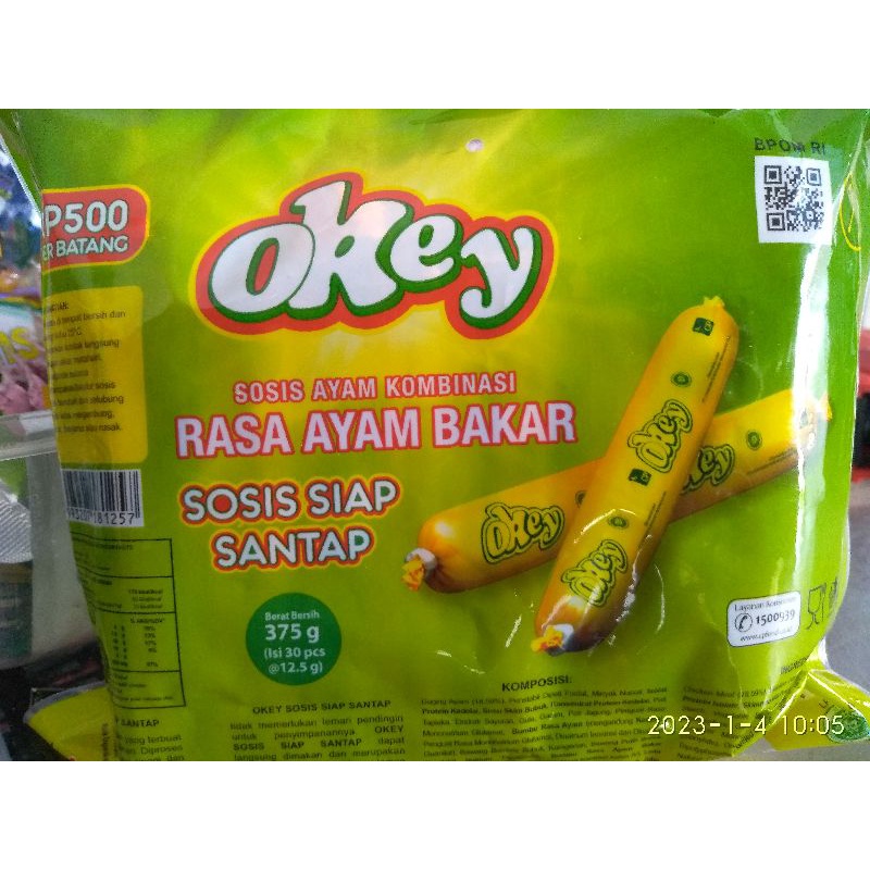 

Sosis Okey Rasa Ayam Bakar 375g isi 30pcs