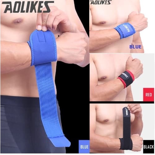 

'+'+'+'+] SUPPORT BRACE WRISTBAND AOLIKES ORIGINAL WRIST STRAP GYM Deker tangan